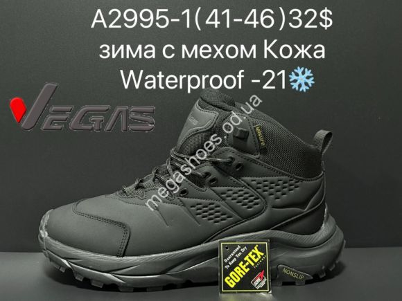 Мужская обувь - Мужские кроссовки Supo Vegas зима с мехом, кожа, Waterproof -21° A2995-1 SU - купить оптом в Одессе