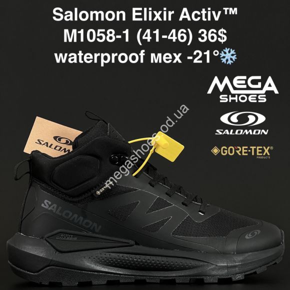 Мужская обувь - Мужские кроссовки Salomon Elixir Activ™ waterproof, мех -21° M1058-1 AN - купить оптом в Одессе