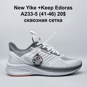Мужские кроссовки New Yike +Keep Edoras сквозная сетка A233-5 KL