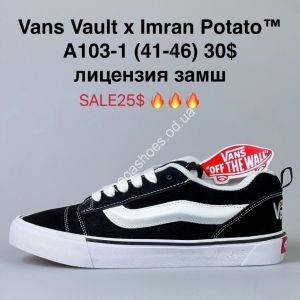 Мужские кеды Vans Vault x Imran Potato™ лицензия, замш A103-1 SU Мужские кеды Vans Vault x Imran Potato™ лицензия, замш A103-1 SU