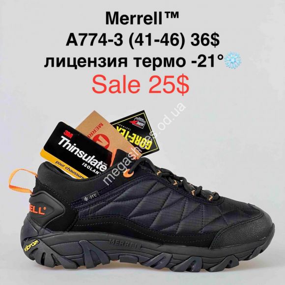 Мужская обувь - Мужские кроссовки Merrell™ лицензия термо -21° A774-3 FL - купить оптом в Одессе