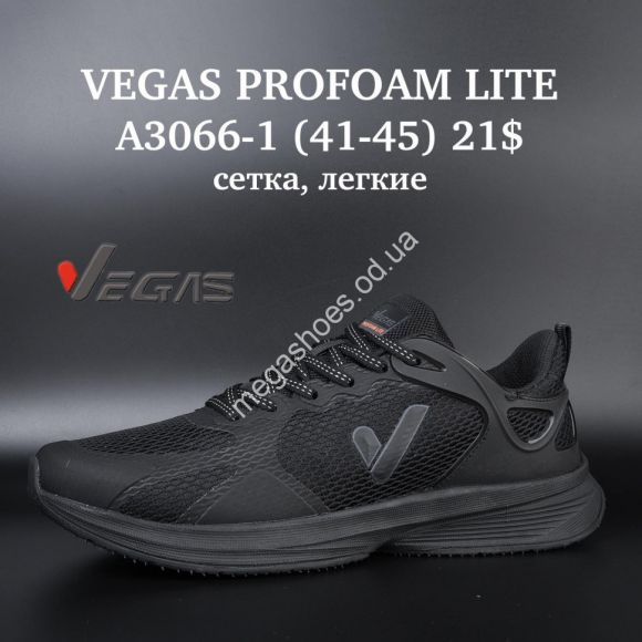 Мужская обувь - Мужские кроссовки VEGAS PROFOAM LITE сетка, лёгкие A3066-1 SU - купить оптом в Одессе