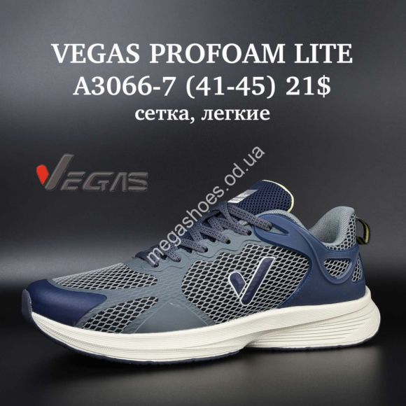 Мужская обувь - Мужские кроссовки VEGAS PROFOAM LITE сетка, лёгкие A3066-7 SU - купить оптом в Одессе