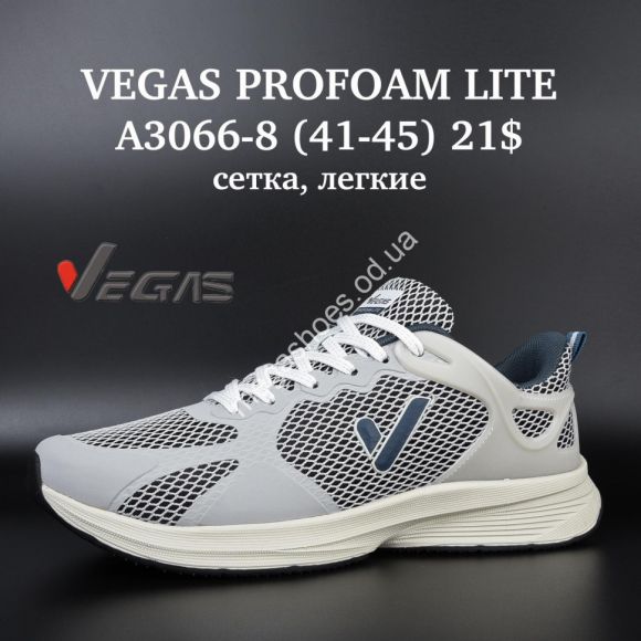 Мужская обувь - Мужские кроссовки VEGAS PROFOAM LITE сетка, лёгкие A3066-8 SU - купить оптом в Одессе