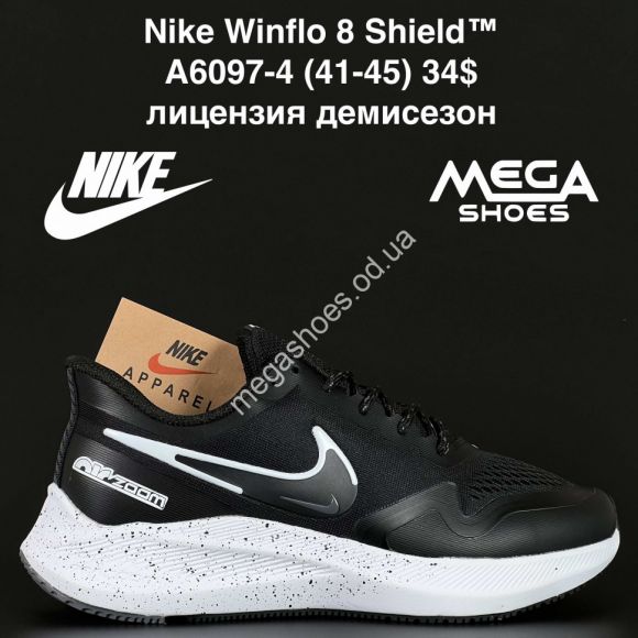 Мужская обувь - Мужские кроссовки Nike Winflo 8 Shield™ лицензия, демисезон A6097-4 AN - купить оптом в Одессе