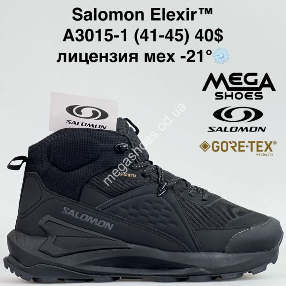 Мужская обувь - Мужские кроссовки Salomon Elexir™ лицензия, мех -21° A3015-1 BH - купить оптом в Одессе