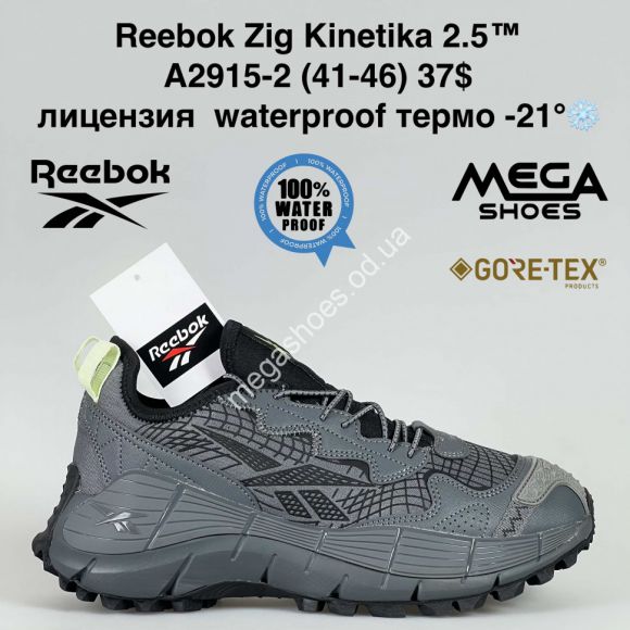 Мужская обувь - Мужские кроссовки Reebok Zig Kinetica 2.5™ лицензия waterproof термо -21° A2915-2 BH - купить оптом в Одессе