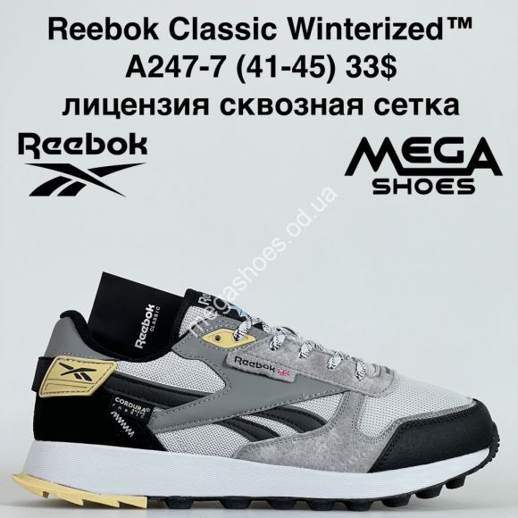 Мужская обувь - Мужские кроссовки Reebok Classic Winterized™ лицензия, сквозная сетка A247-7 VS - купить оптом в Одессе