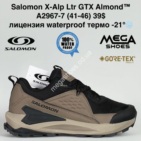 Мужская обувь - Мужские кроссовки Salomon X-Alp Ltr GTX Almond™ лицензия waterproof термо -21° A2967-7 BH - купить оптом в Одессе