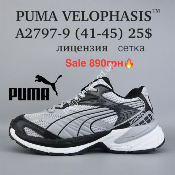 Мужская обувь - Мужские кроссовки Puma Velophasis™ лицензия, сетка A2797-9 KL - купить оптом в Одессе Мужская обувь - Мужские кроссовки Puma Velophasis™ лицензия, сетка A2797-9 KL - купить оптом в Одессе