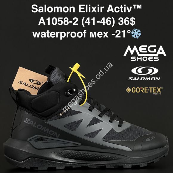 Мужская обувь - Мужские кроссовки Salomon Elixir Activ™ waterproof, мех -21° A1058-2 AN - купить оптом в Одессе