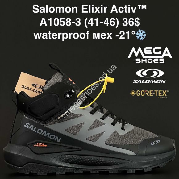 Мужская обувь - Мужские кроссовки Salomon Elixir Activ™ waterproof, мех -21° A1058-3 AN - купить оптом в Одессе