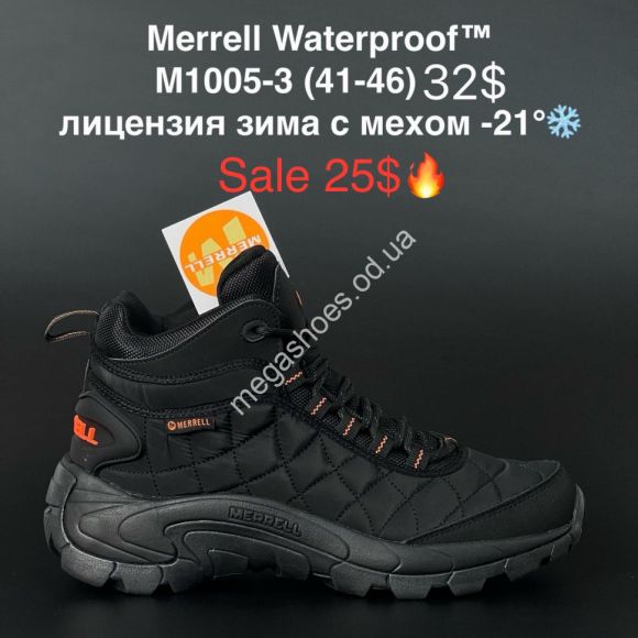 Мужская обувь - Мужские ботинки Merrell Waterproof™ лицензия зима с мехом -21° M1005-3 AN - купить оптом в Одессе