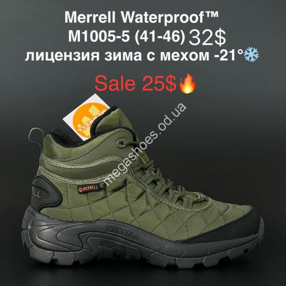 Мужская обувь - Мужские ботинки Merrell Waterproof™ лицензия зима с мехом -21° M1005-5 AN - купить оптом в Одессе