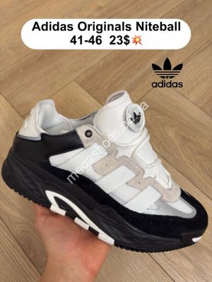 Мужские кроссовки Adidas Originals Niteball Black/White FL
