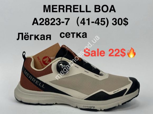 Мужская обувь - Мужские кроссовки MERRELL BOA лёгкая сетка A2823-7 KL - купить оптом в Одессе